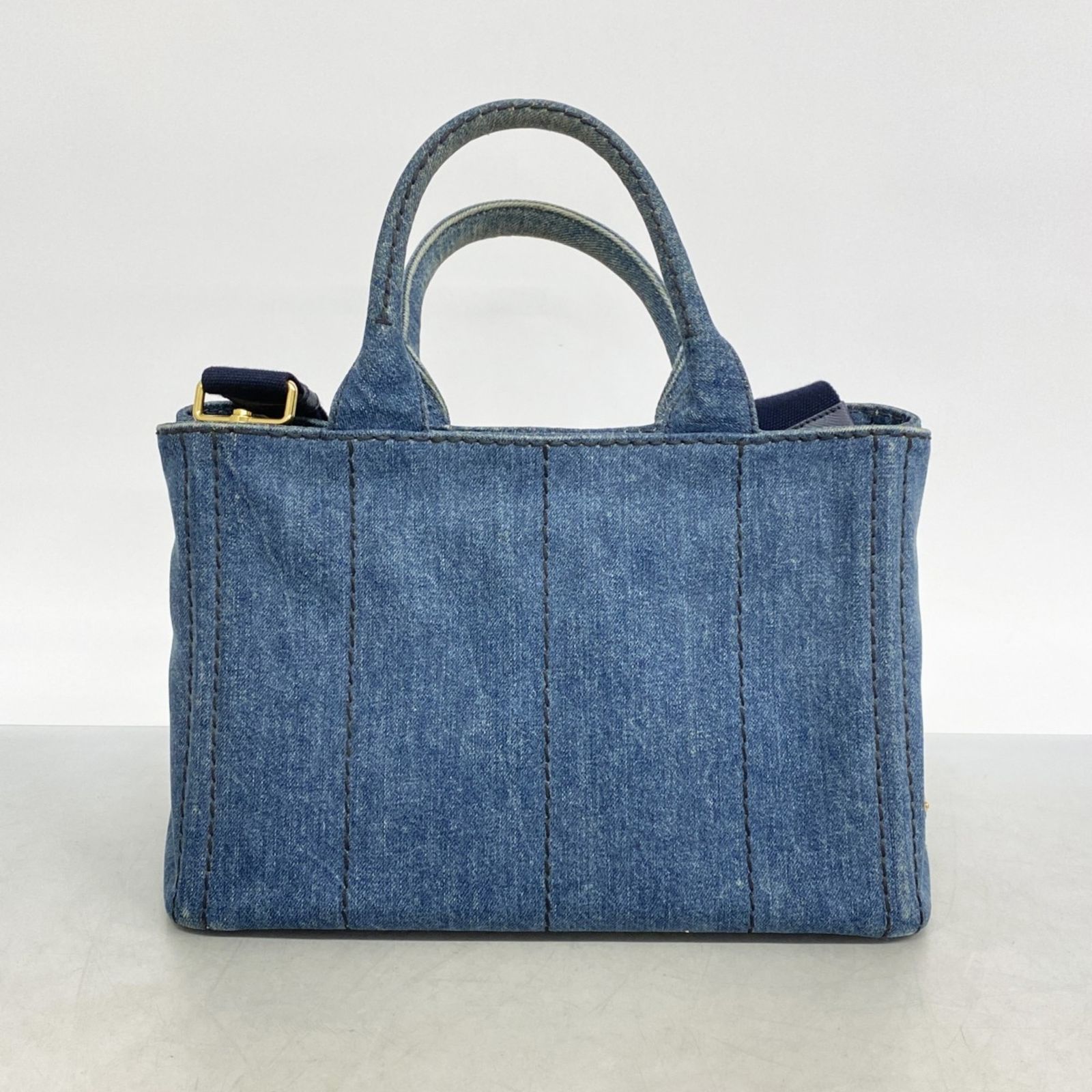 プラダ(Prada) プラダ トートバッグ カナパ デニム ブルー 2wayバッグ