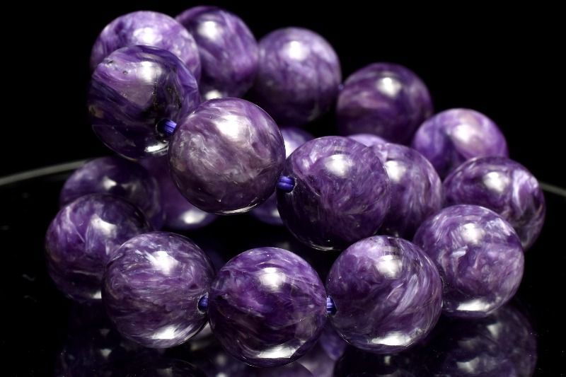 1点物】AAAA高発色☆癒やしの石 チャロアイト 10mm ブレスレット