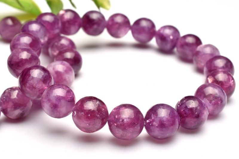 高発色ピンク レピドライト(リチア雲母) 10mm ブレスレット 1個売り