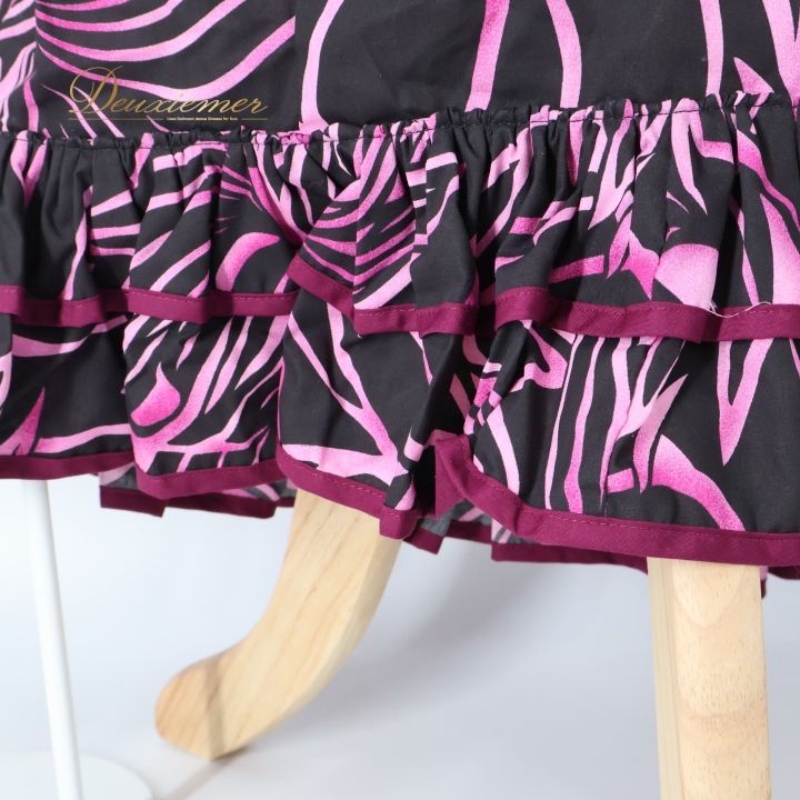 CC Fashions フラダンス用黒とピンクのドレス7-8 フラダンス 衣装 ワンピース ドレス ブラック系 CC Fashions ハワイ製