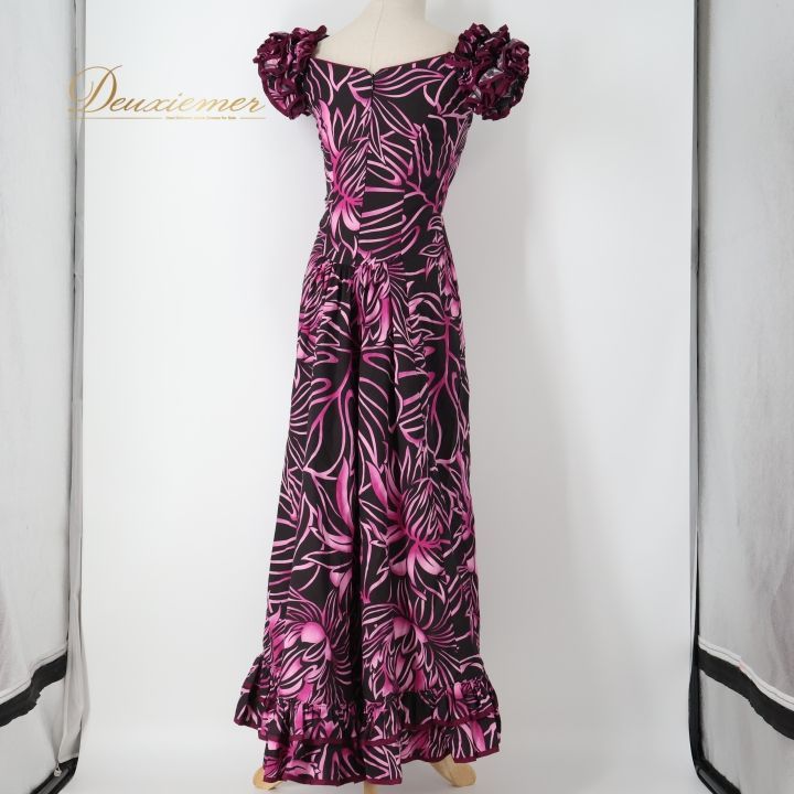 フラダンス 衣装 ワンピース ドレス ブラック系 CC Fashions ハワイ製