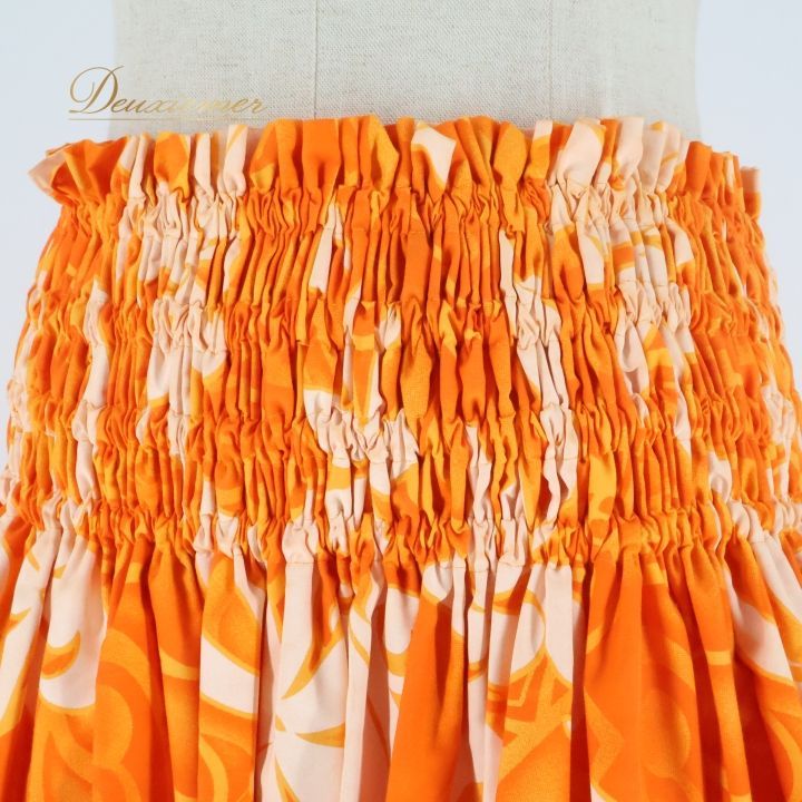 フラダンス 衣装 パウスカート セキノレーシングスポーツ オレンジ系