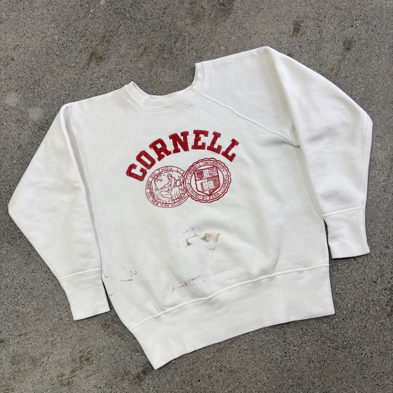Champion】60s Flocky Print Sweat Shirt Large Vintage flock print 