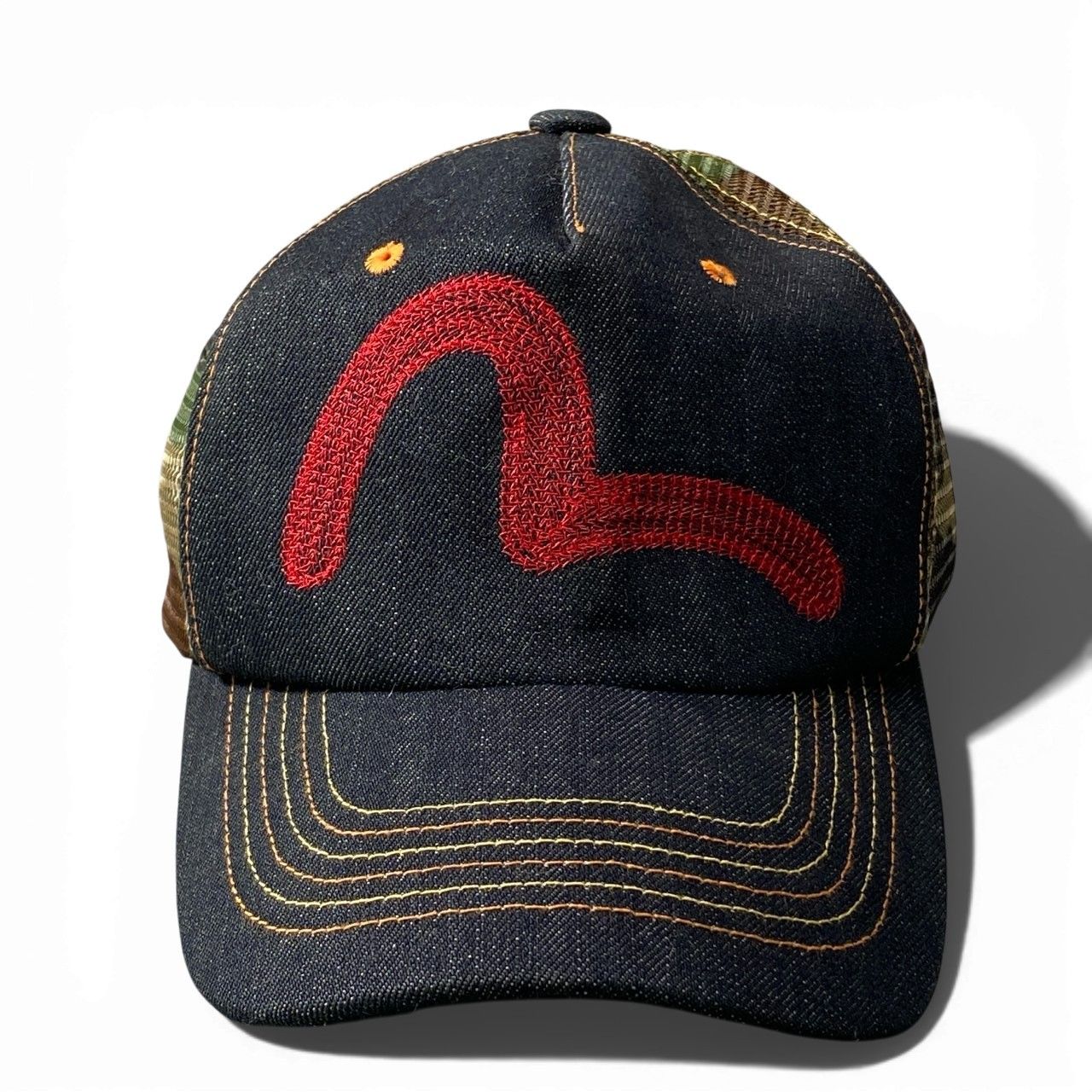 b2 EVISU エヴィス カモメ デニムメッシュキャップ サイズF インディゴ