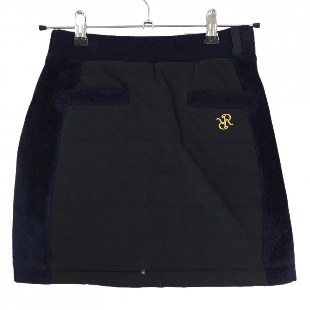 レザレクション 中綿異素材スカート ネイビー ウエストゴム 内側
