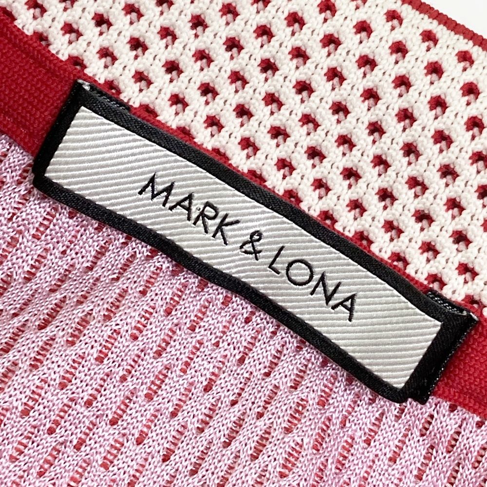 サイズ：48 MARK&LONA マークアンドロナ 半袖ポロシャツ 総柄 レッド系