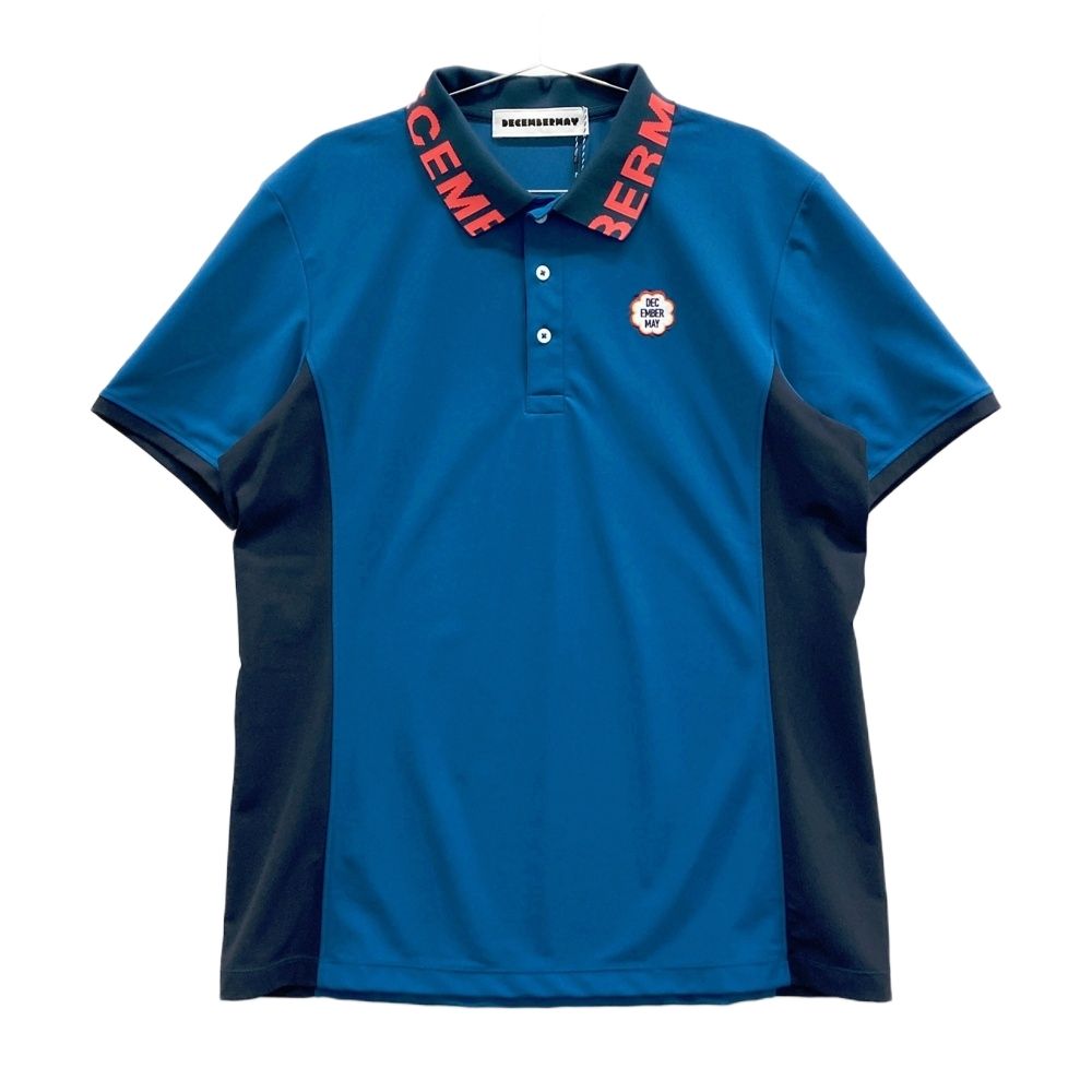サイズ：XL DECEMBERMAY ディセンバーメイ 半袖ポロシャツ ネイビー系