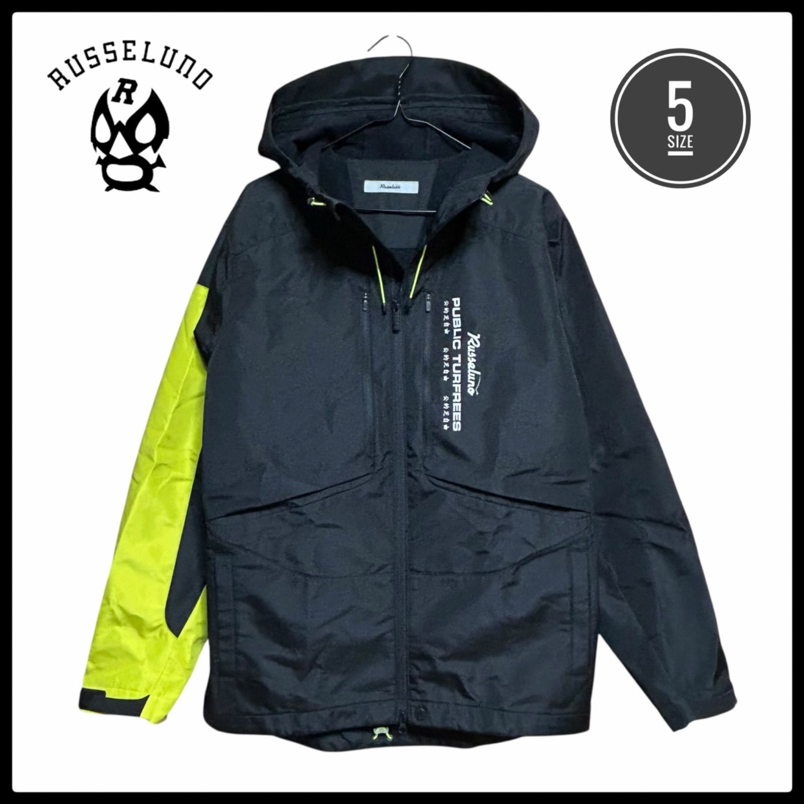 美品 ラッセルノ ゴルフ ウェア 撥水ボンディング フーディ ルチャ 黒