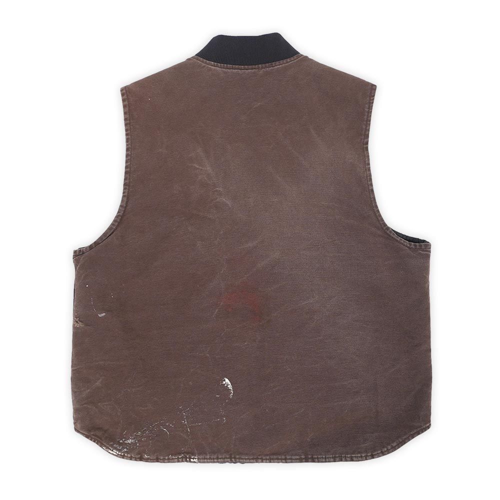【強フェード】 00s カーハート V02 ダークブラウン ベスト USA XL カーハート Carhartt 00s 2000年代 ダックベスト V02 DKB フェード