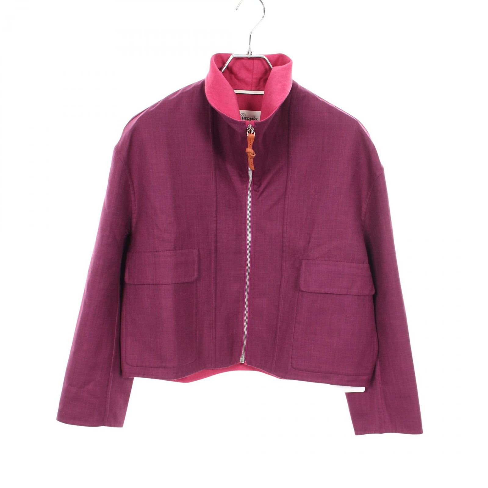 エルメス HERMES セリエボタン カシミヤ ウール ジャケット レディース
