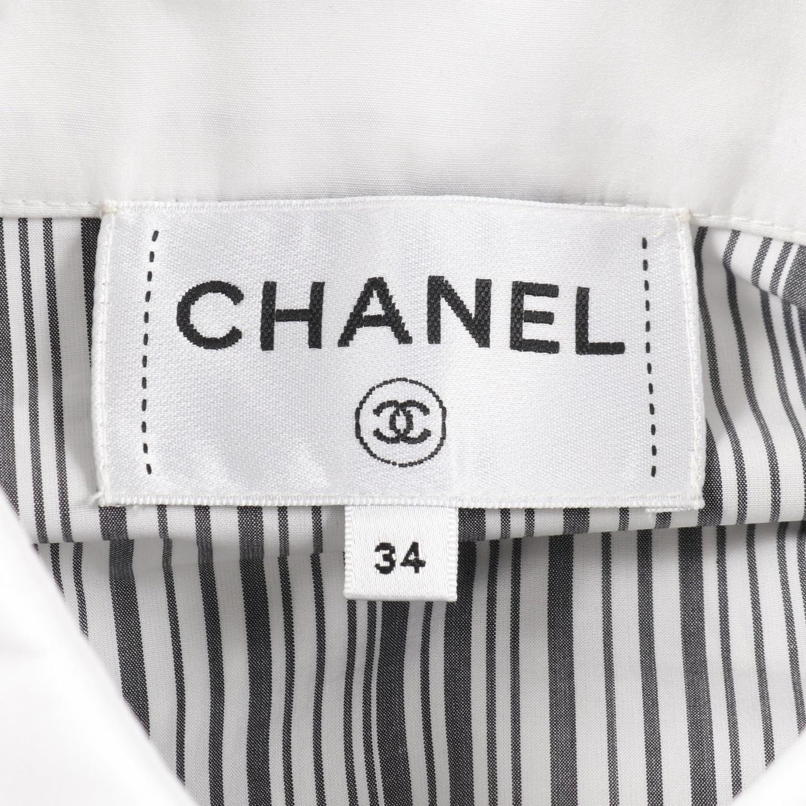 シャネル CHANEL ブラウス フラワーココマーク ストライプ シャツ