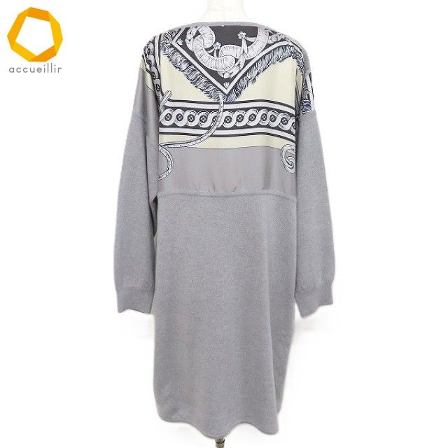 wpc エルメス HERMES ツイルレーヌ ワンピース 44 グレー系 ドルマン