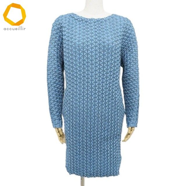 apc イッセイミヤケ ISSEYMIYAKE ワンピース 2 青系 3D スチーム