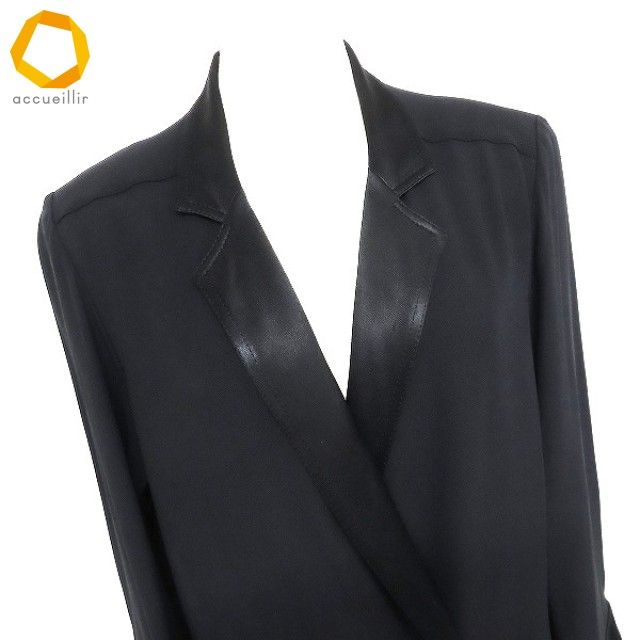 apc シャネル CHANEL ジャケット 34 黒 金ボタン ココマーク 薄手