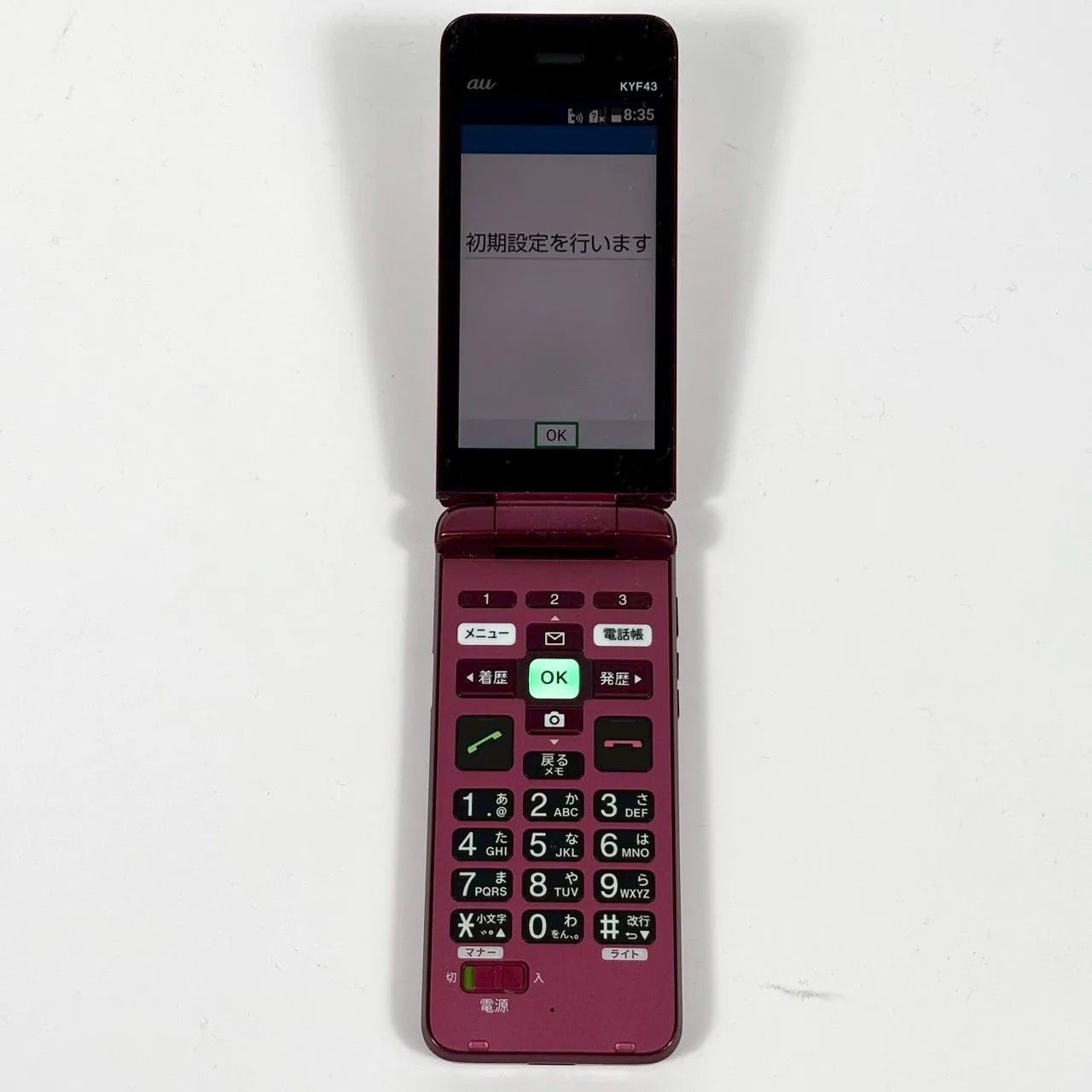 美品】 KYOCERA KYF43 au 折りたたみ式携帯電話 ワインレッド | KYF43