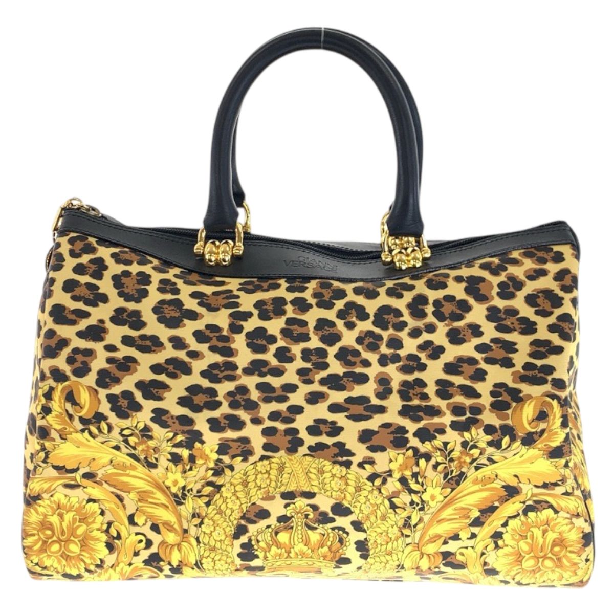 美品 VERSACE ヴェルサーチ ヴィンテージ レオパード イエロー