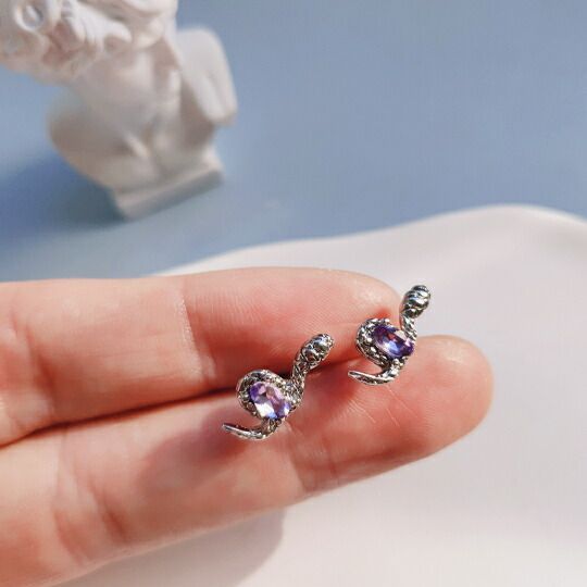 ピアス レディース 巳 ヘビ 蛇 干支 2025年 乙巳 きのとみ シルバー