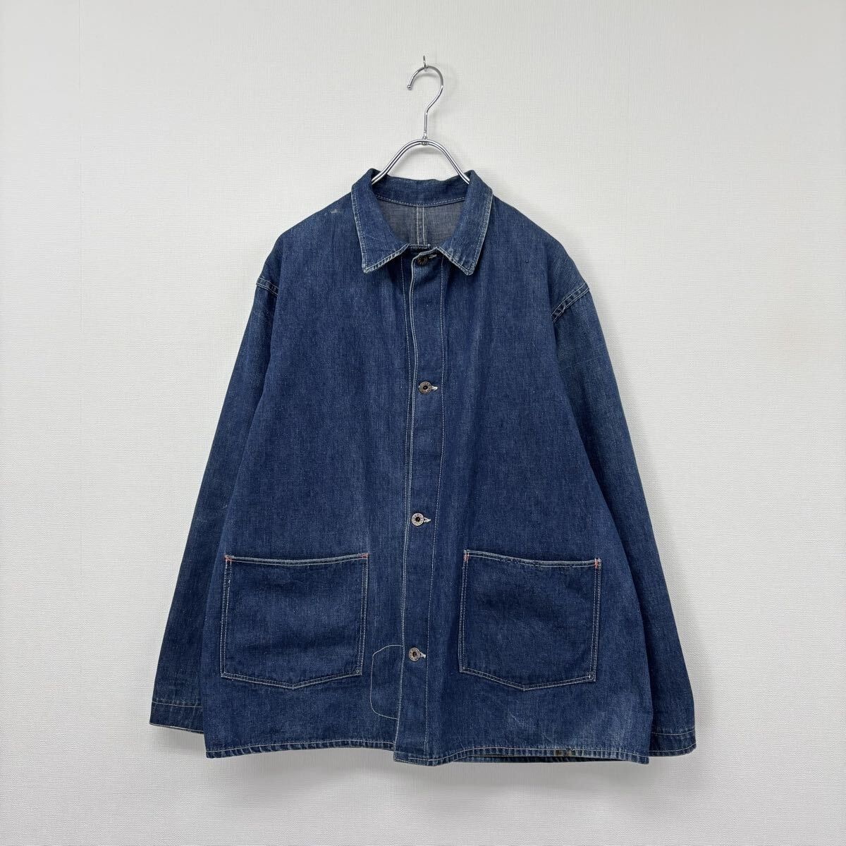 40s 希少 良品 Vintage WWⅡ 2 POCKET DENIM COVERALL 大戦 月桂樹