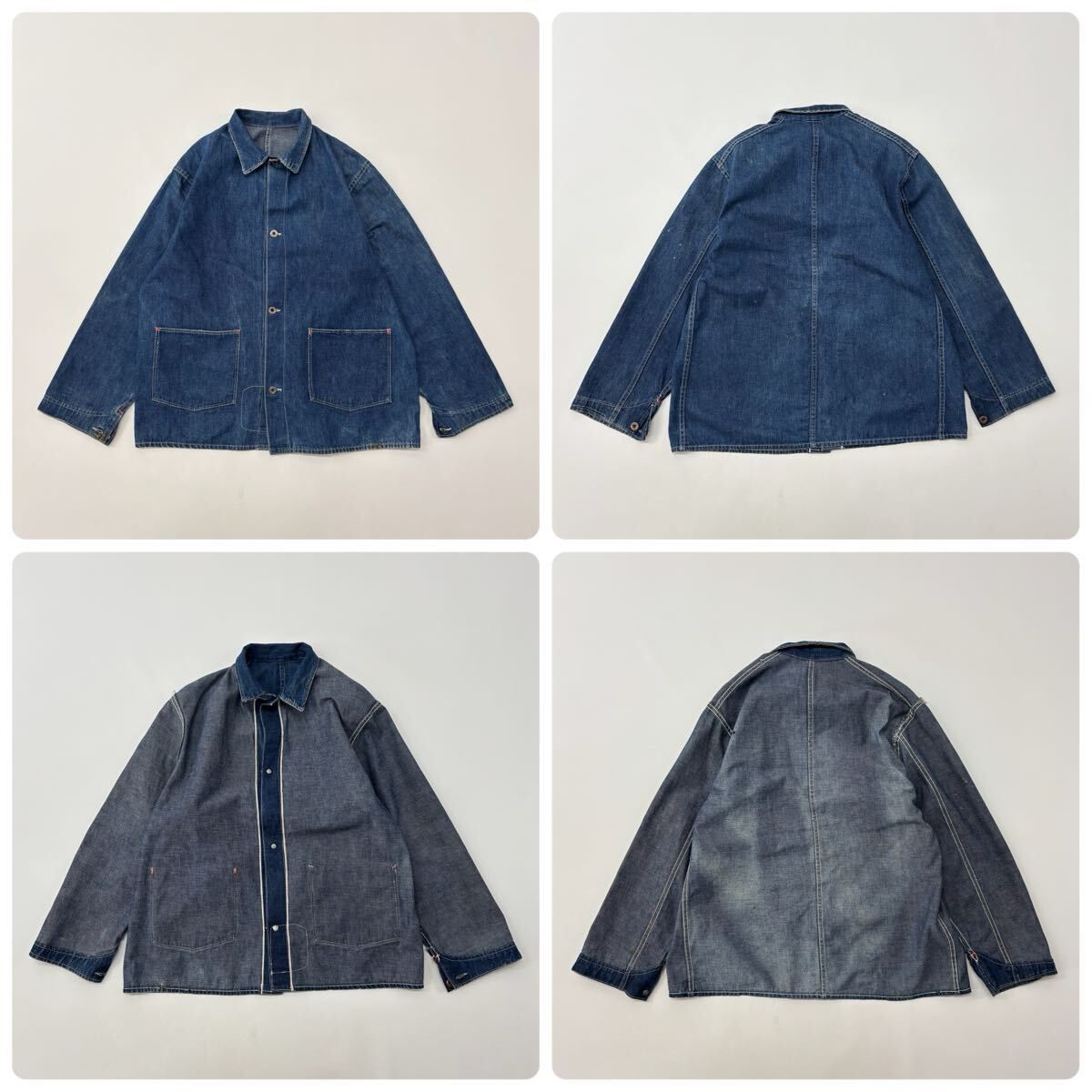40s 希少 良品 Vintage WWⅡ 2 POCKET DENIM COVERALL 大戦 月桂樹