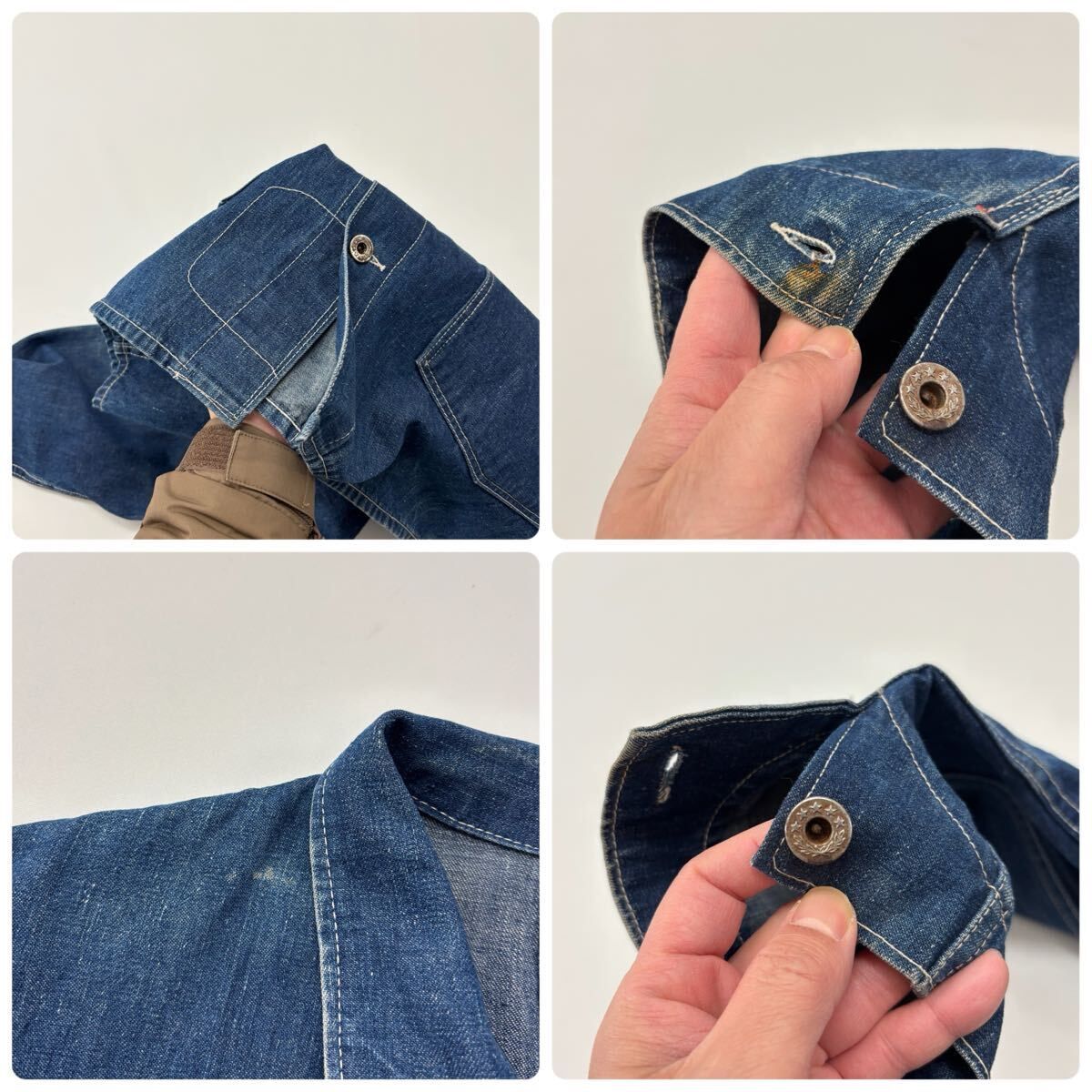40s 希少 良品 Vintage WWⅡ 2 POCKET DENIM COVERALL 大戦 月桂樹