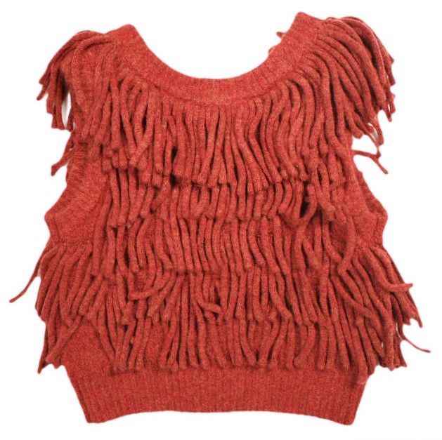 新品 CLANE クラネ 24AW W FACE FRINGE KNIT VEST ダブルフェイス