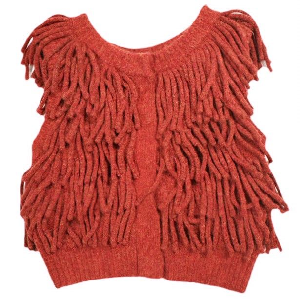 新品 CLANE クラネ 24AW W FACE FRINGE KNIT VEST ダブルフェイス