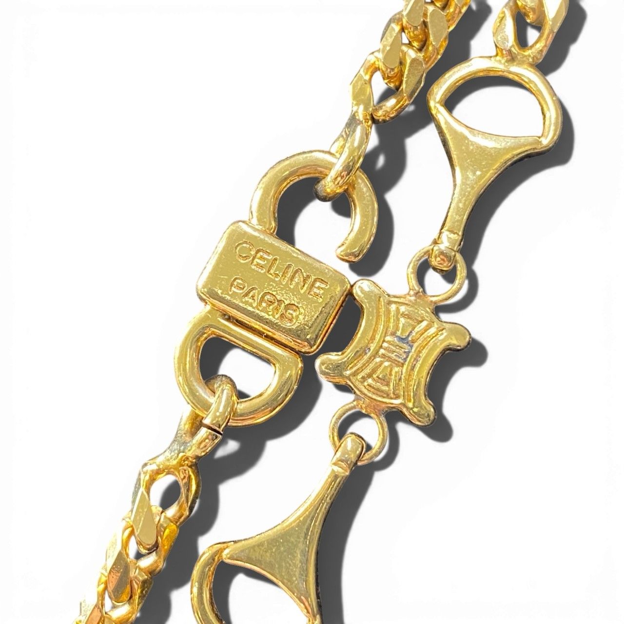 b2 〇 CELINE セリーヌ トリオンフ 喜平 ゴールドチェーン ネックレス