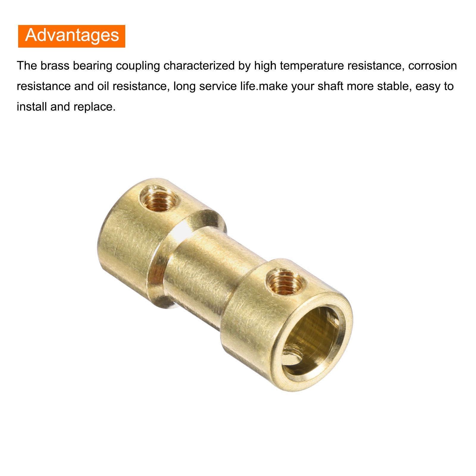 uxcell 6個セット 4mm～6mm 真鍮製シャフトカップリングジョイント