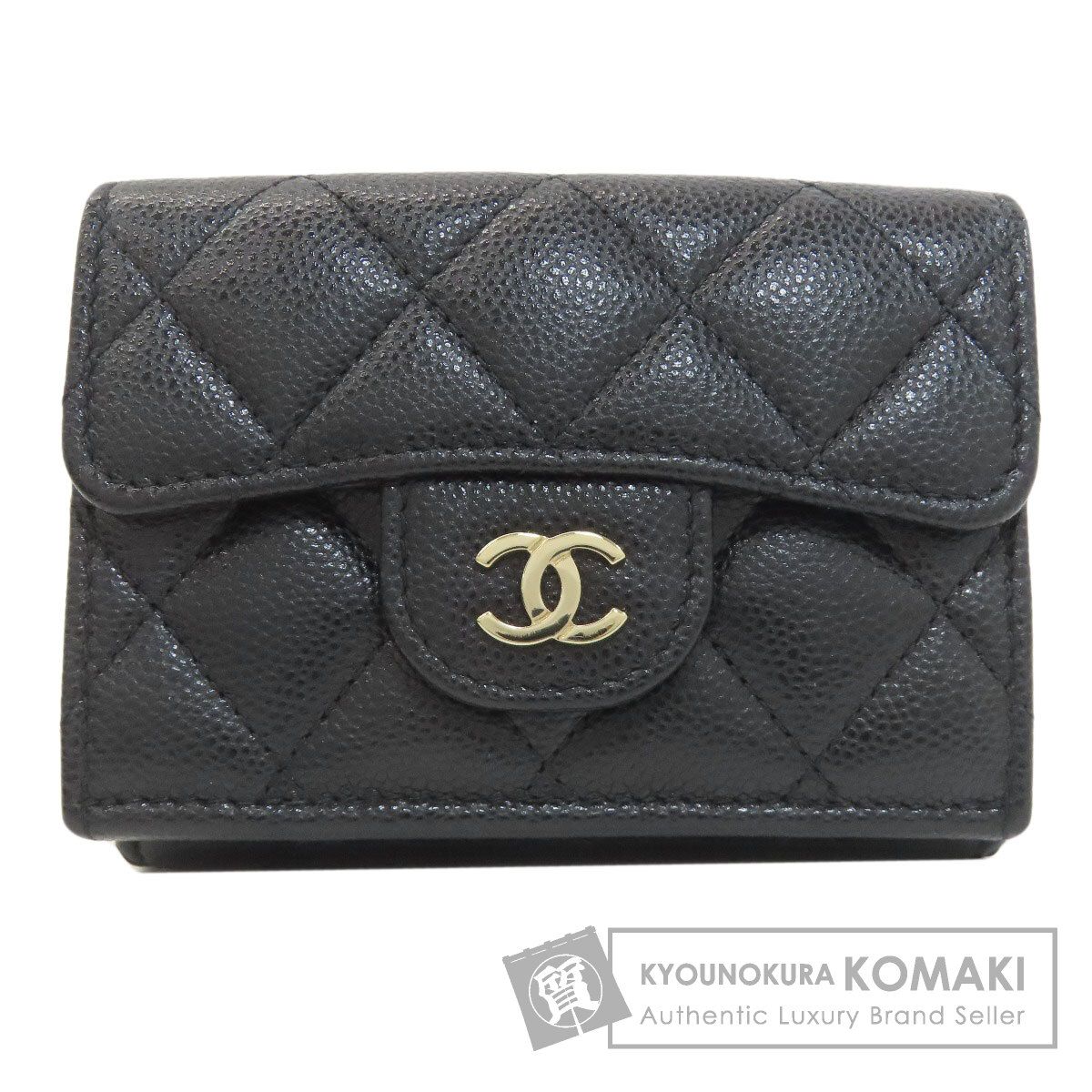 CHANEL シャネル ココマーク マトラッセ ゴールド金具 二つ折り財布