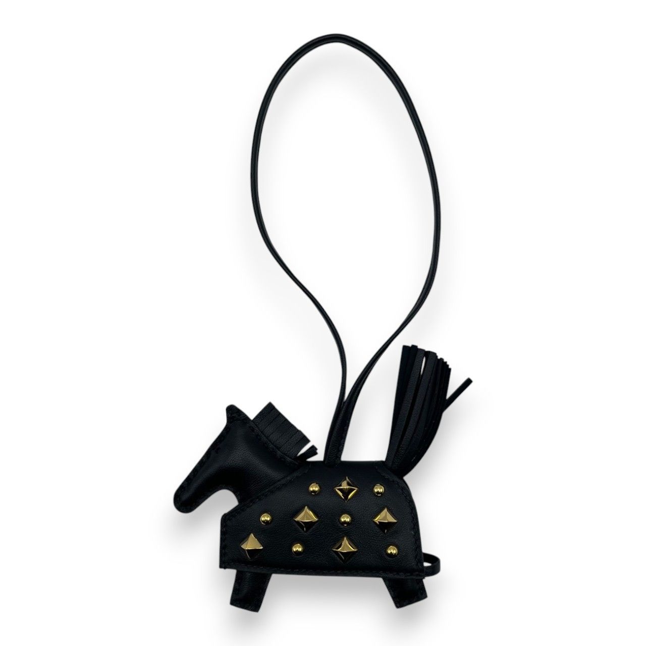 新品・K刻印　エルメス　ロデオチャーム　PM　ノワール　ソーブラック エルメス ロデオチャーム ロベオロック PM ノワール ゴールド金具 K