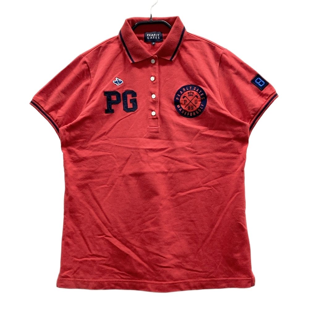 サイズ：2 PEARLY GATES パーリーゲイツ 半袖ポロシャツ レッド系