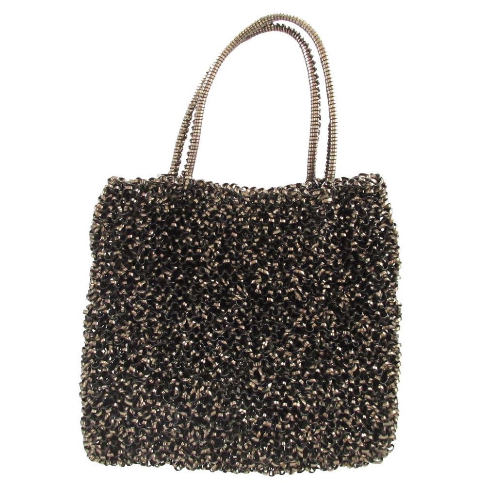 美品 アンテプリマ ワイヤー PVC レザー ブラック 黒 トートバッグ