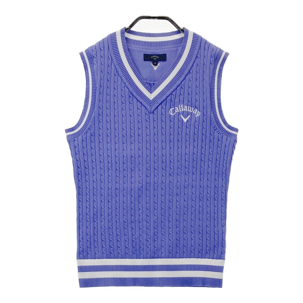 サイズ：M CALLAWAY キャロウェイ Vネック ニットベスト パープル系