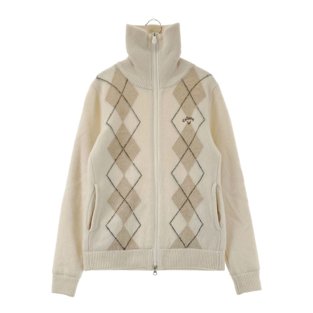 サイズ：M CALLAWAY キャロウェイ 裏地付 ニットジャケット アーガイル
