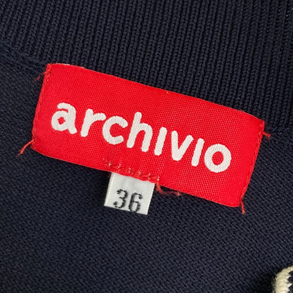 サイズ：36 ARCHIVIO アルチビオ モックネック スカラップ ニット