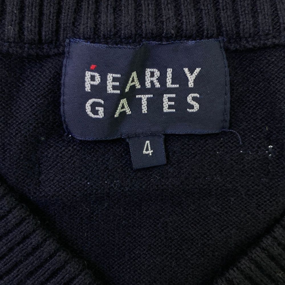 サイズ：4 PEARLY GATES パーリーゲイツ カシミヤ混 Vネック ニット
