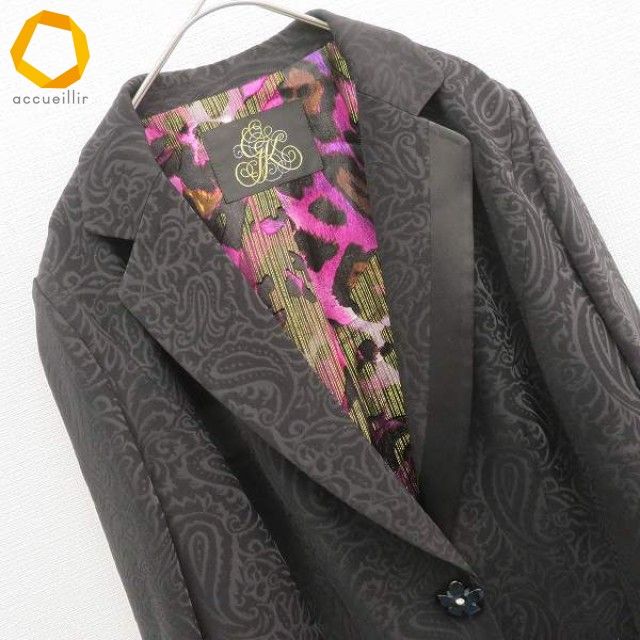 イタリヤ 伊太利屋 ジャケット テーラード ペイズリー デザインボタン