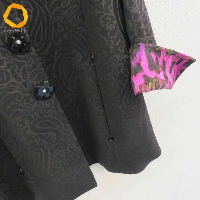 大きいサイズ 伊太利屋 テーラードジャケット アルパカ ウール シルク 刺繍 大きいサイズ 伊太利屋 テーラードジャケット アルパカ ウール シルク