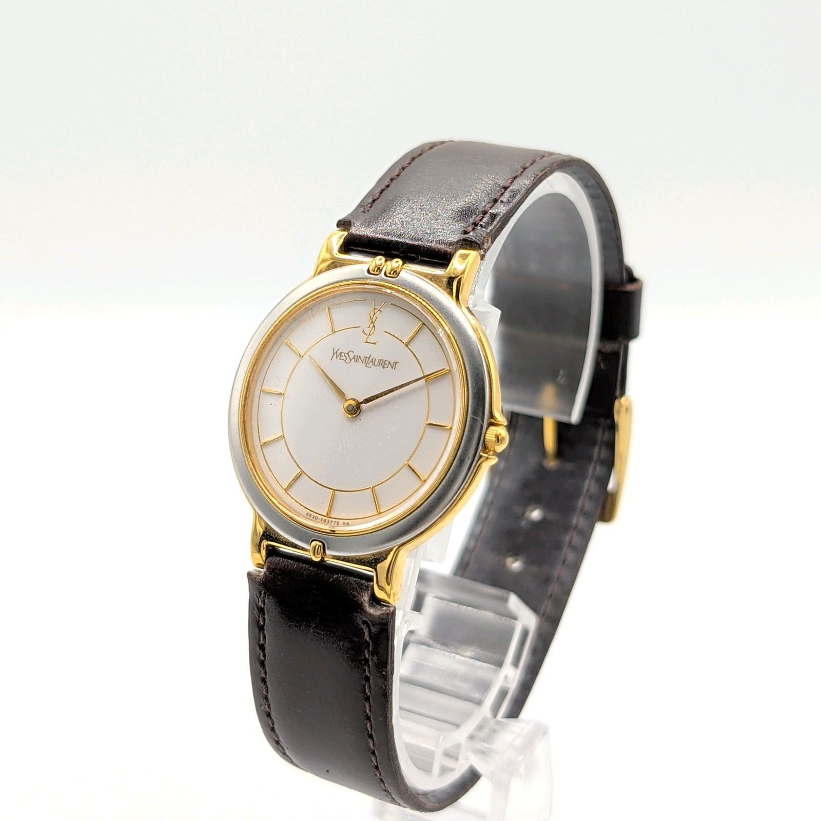 Yves Saint Laurent 4620-E62267 Watch QZ Ladies Silver Gold Combi