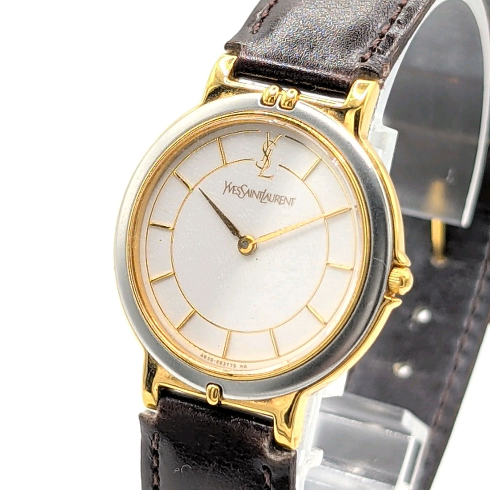 Yves Saint Laurent 4620-E62267 Watch QZ Ladies Silver Gold Combi