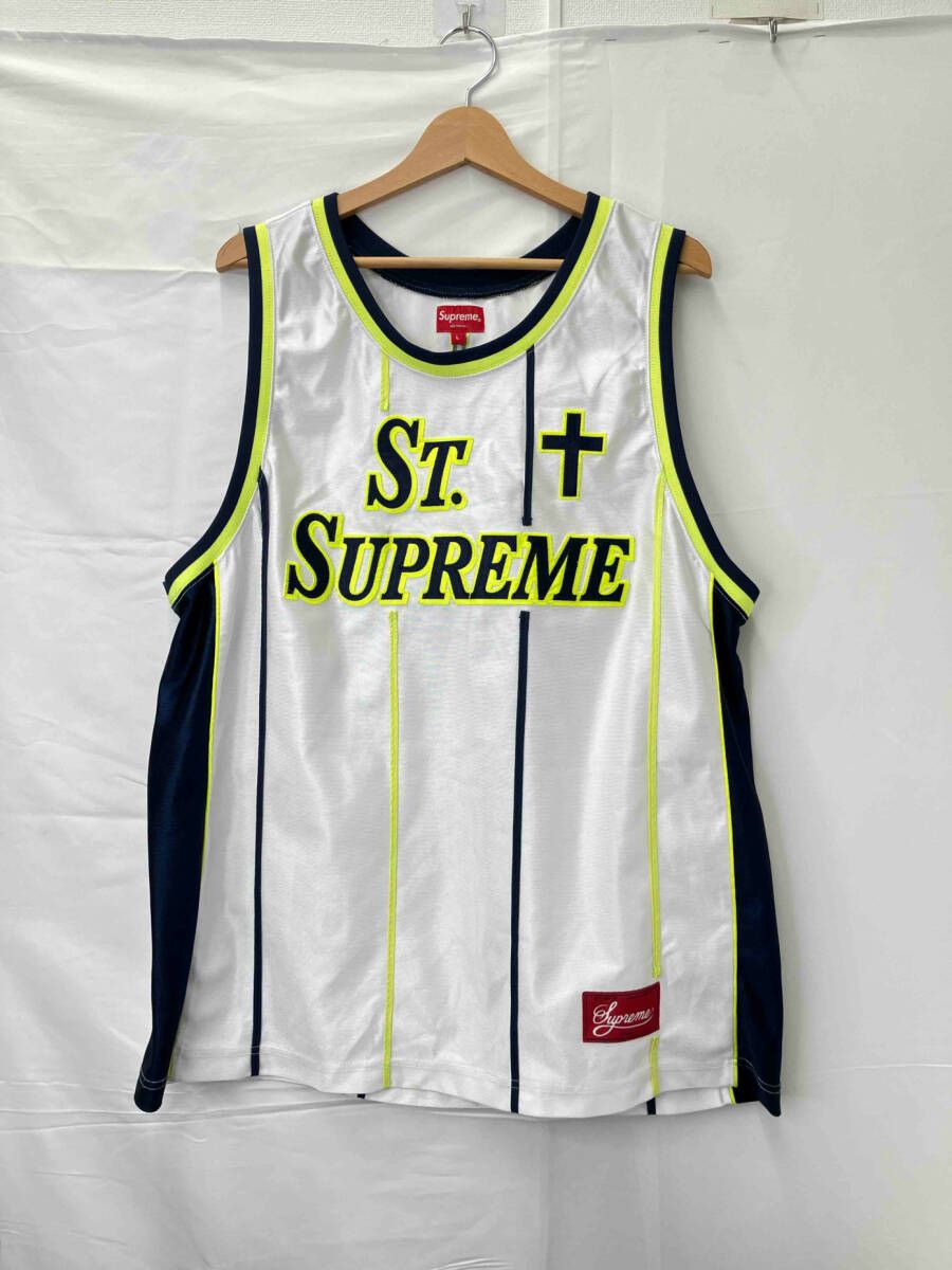 驚きの破格値，お買い得 Supreme シュプリーム St. Supreme Basketball Jersey セントシュプリーム バスケットボールジャージー タンクトップ サイズL メンズ 白 その他
