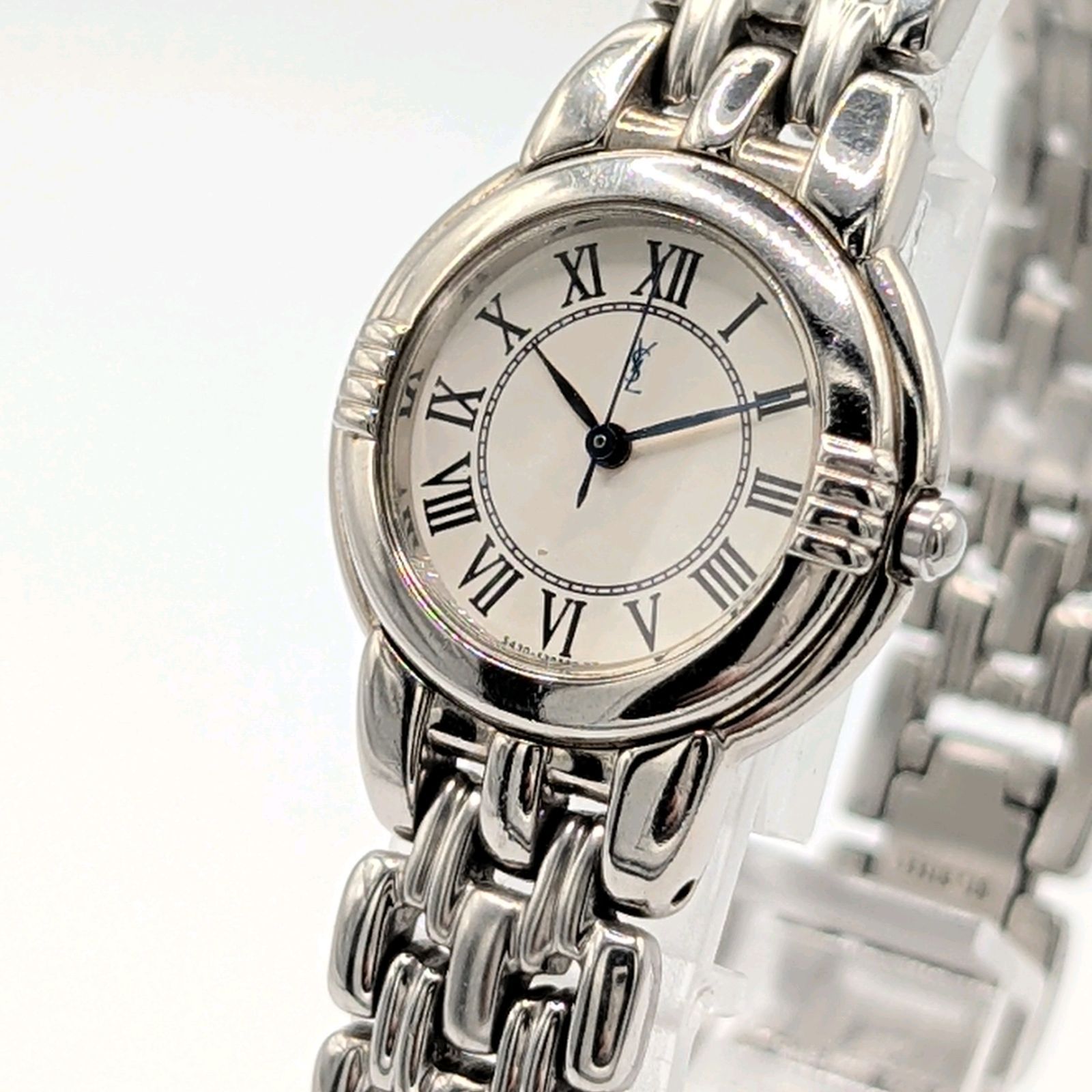 Yves Saint Laurent 5431-F45979 Watch QZ Ladies Silver Round Y2K