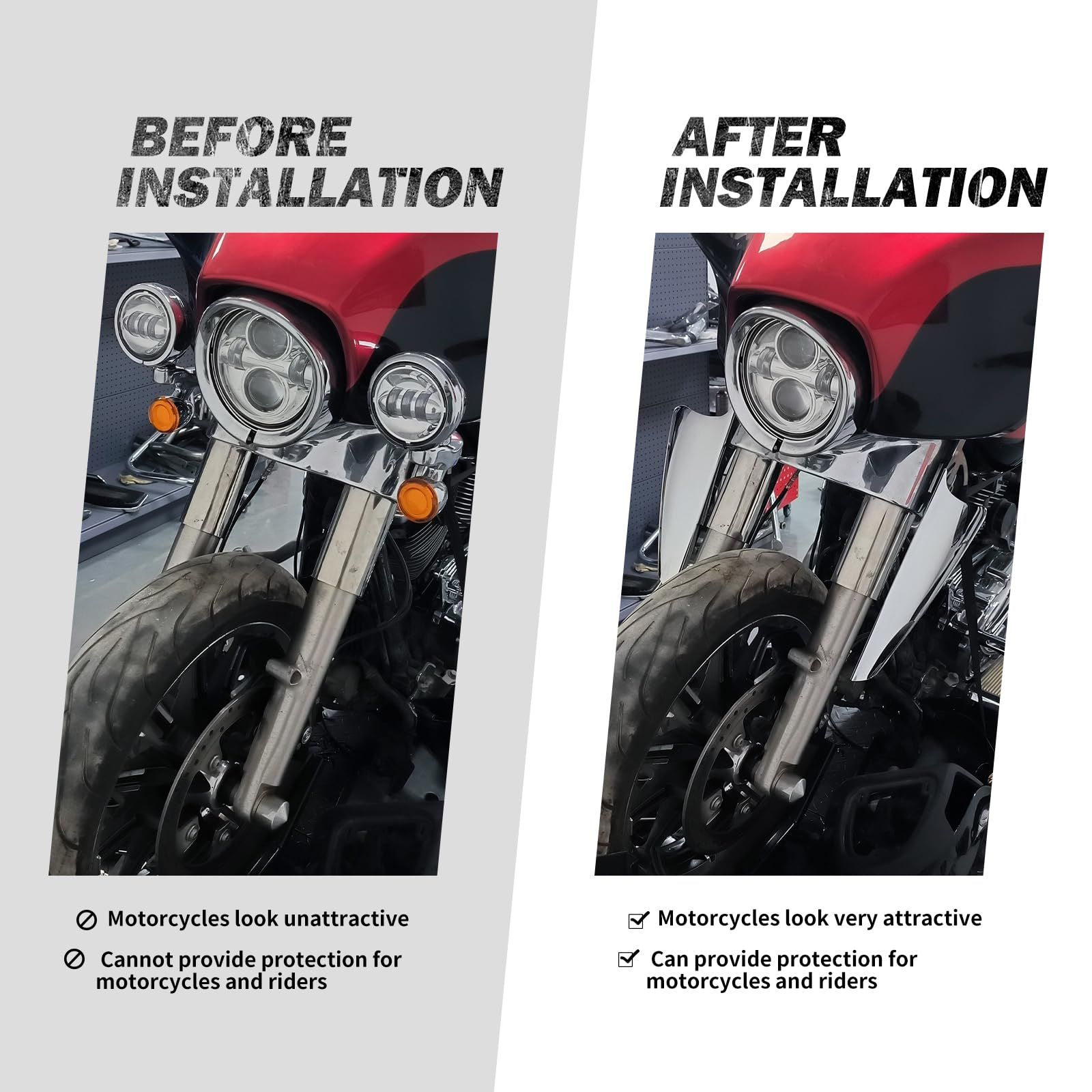 新品 HDBUBALUS フロント フォーク マウント ウインド ディフレクター