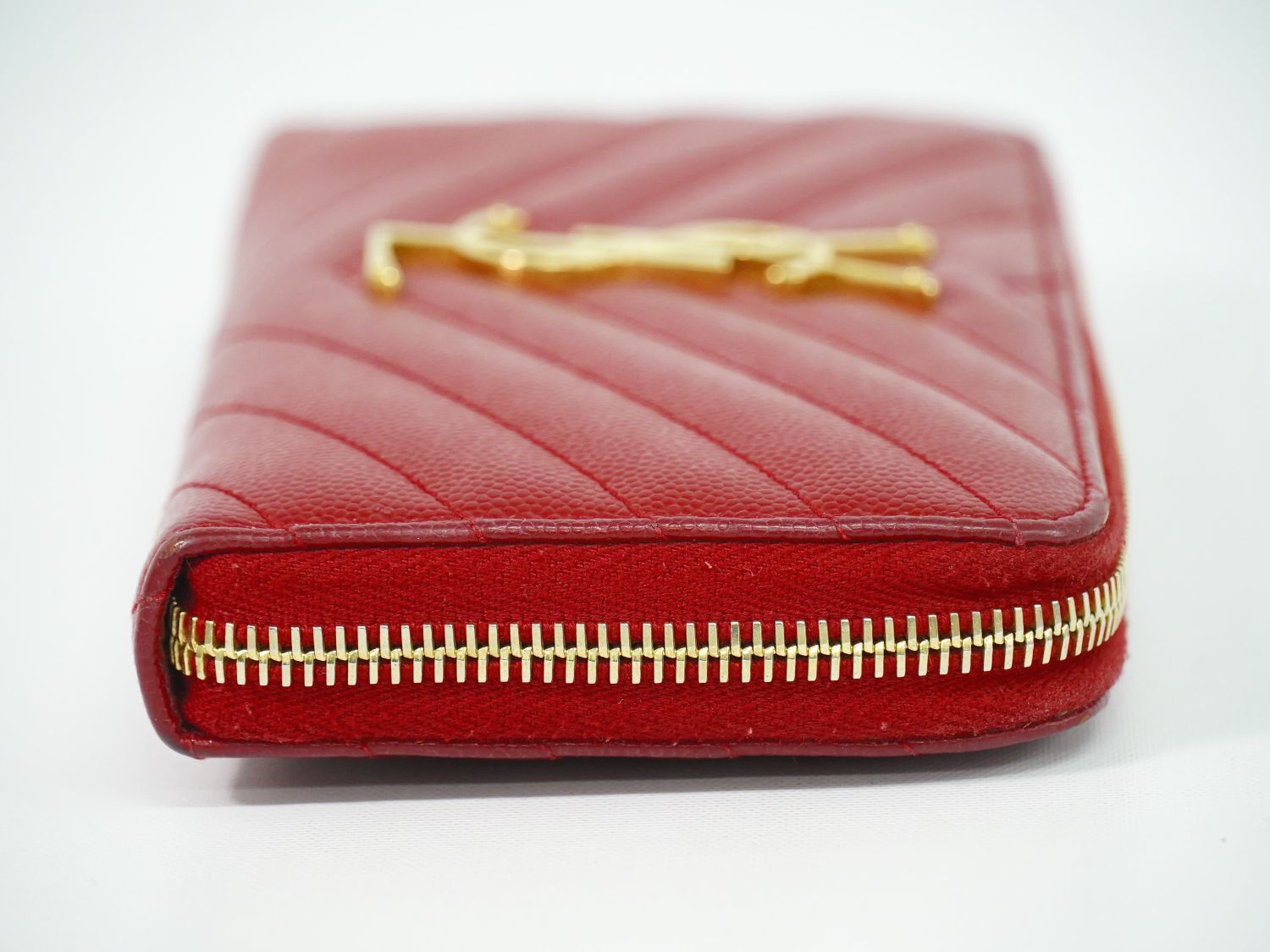 本物 サンローラン SAINT LAURENT YSL ロゴ カサンドラ キャビアスキン