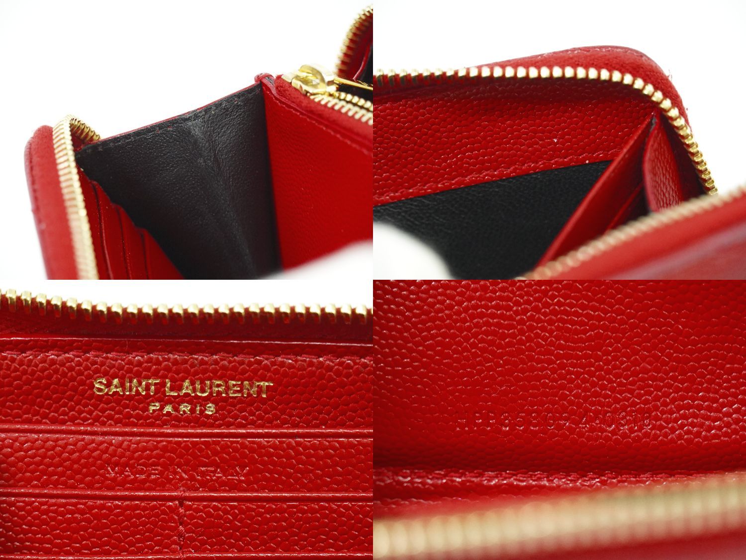 本物 サンローラン SAINT LAURENT YSL ロゴ カサンドラ キャビアスキン