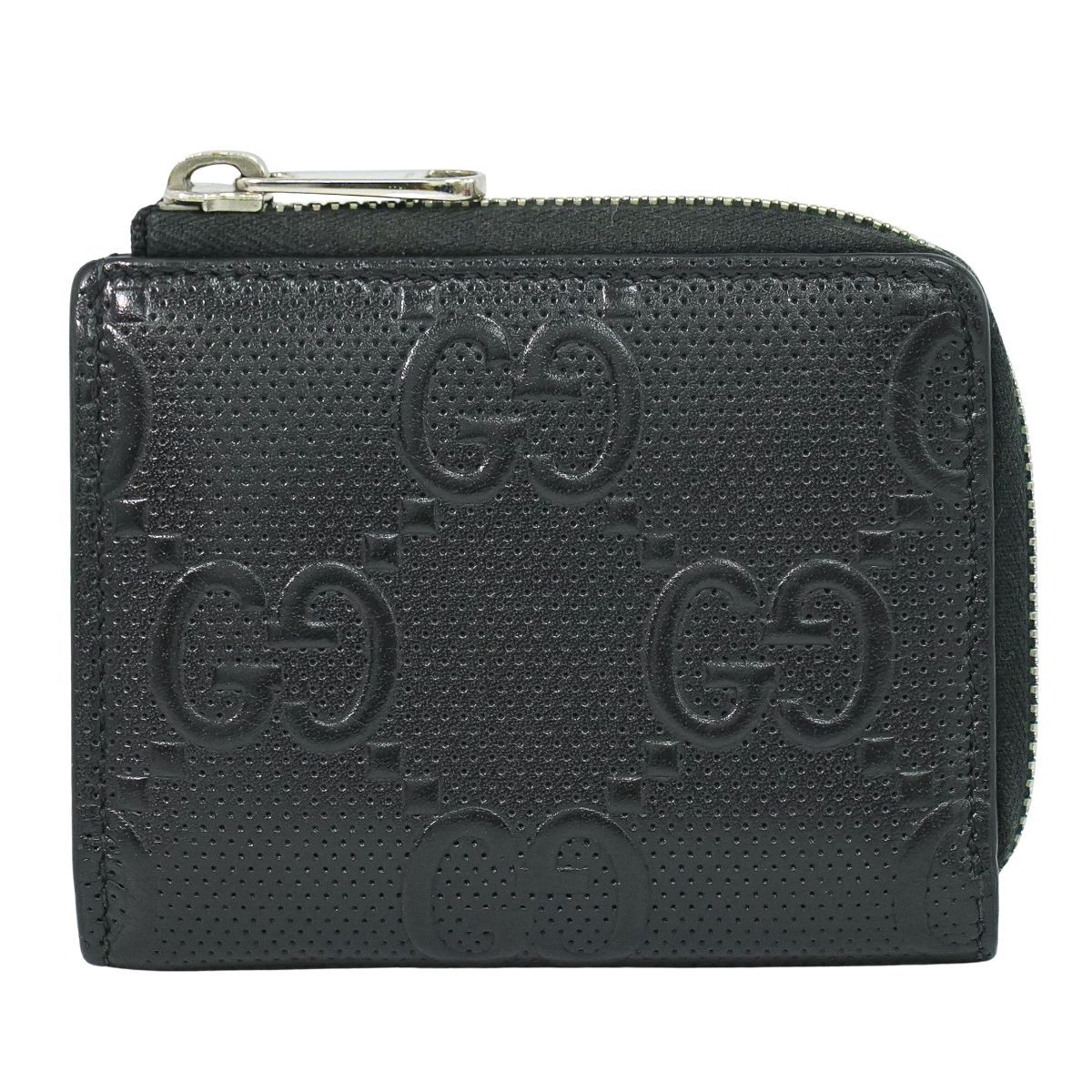 本物 グッチ GUCCI GGエンボス レザー L字ファスナー コインケース