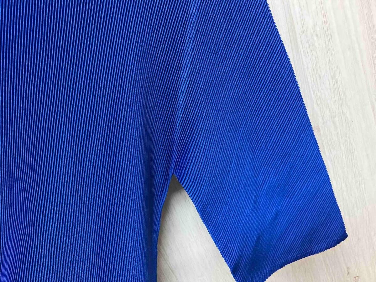 PLEATS PLEASE プリーツプリーズ サイズ3 ブルー 青 半袖シャツ