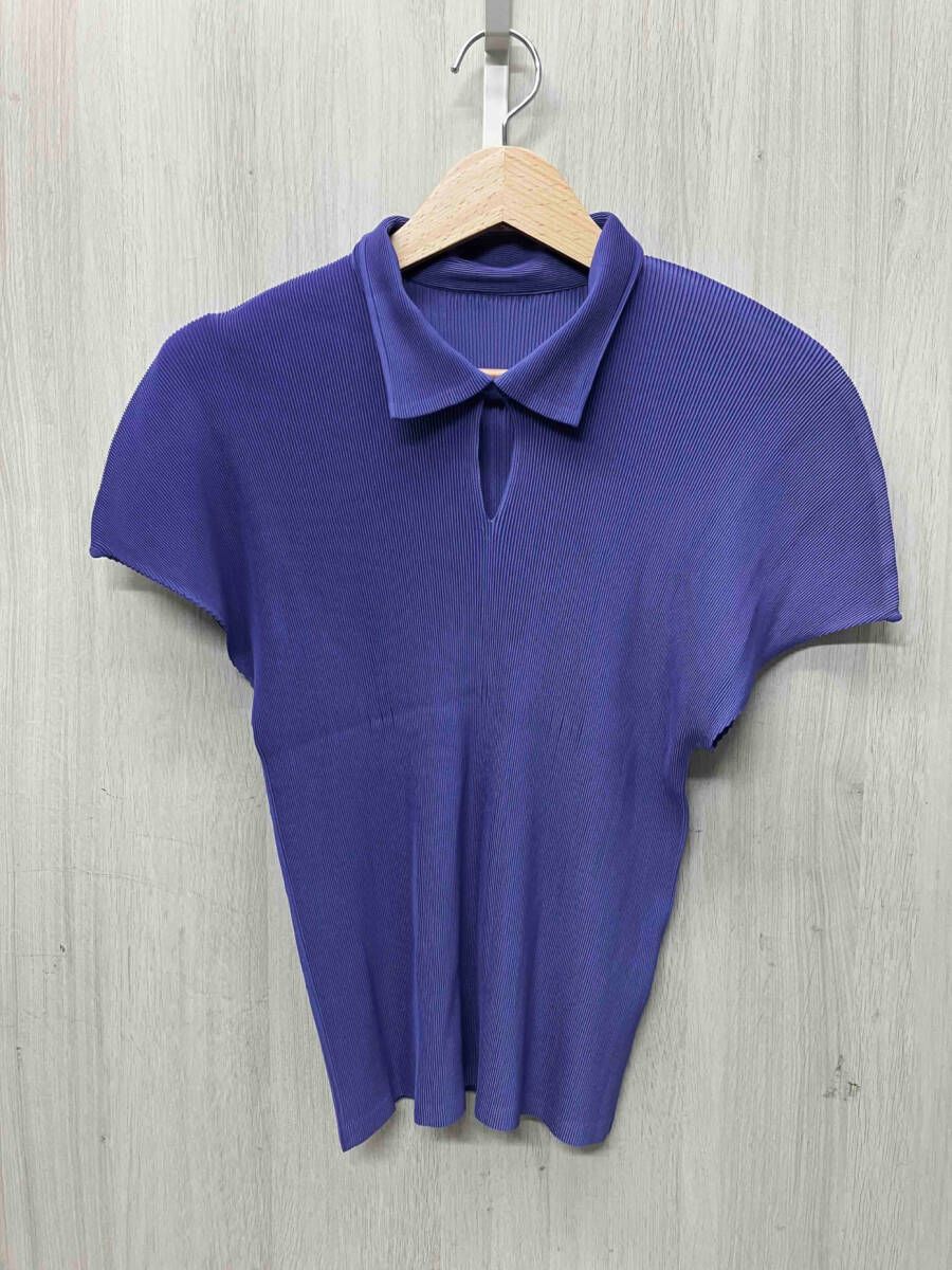 PLEATS PLEASE プリーツプリーズ サイズ3 パープル 紫 半袖シャツ