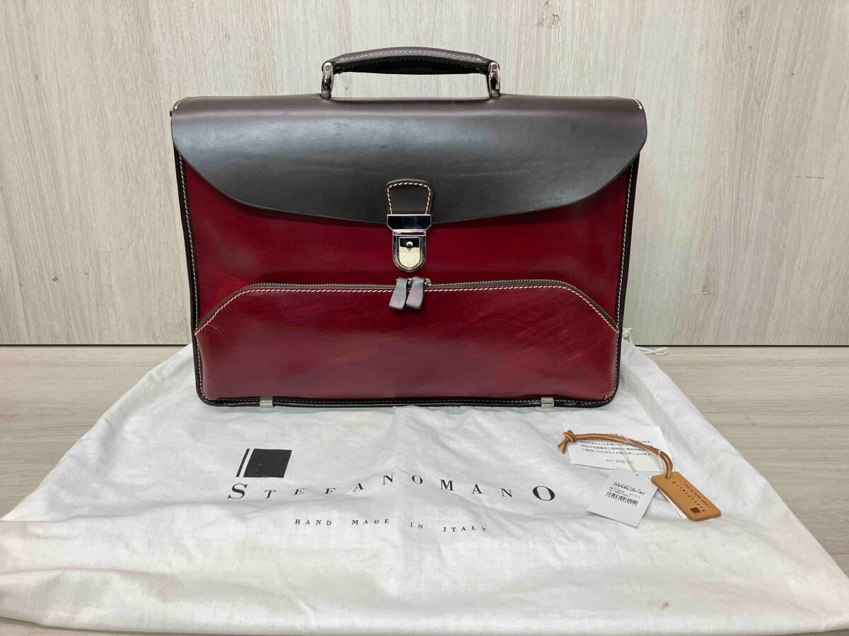 保存袋付き】STEFANOMANO ステファノマーノ ブリーフケース 書類鞄