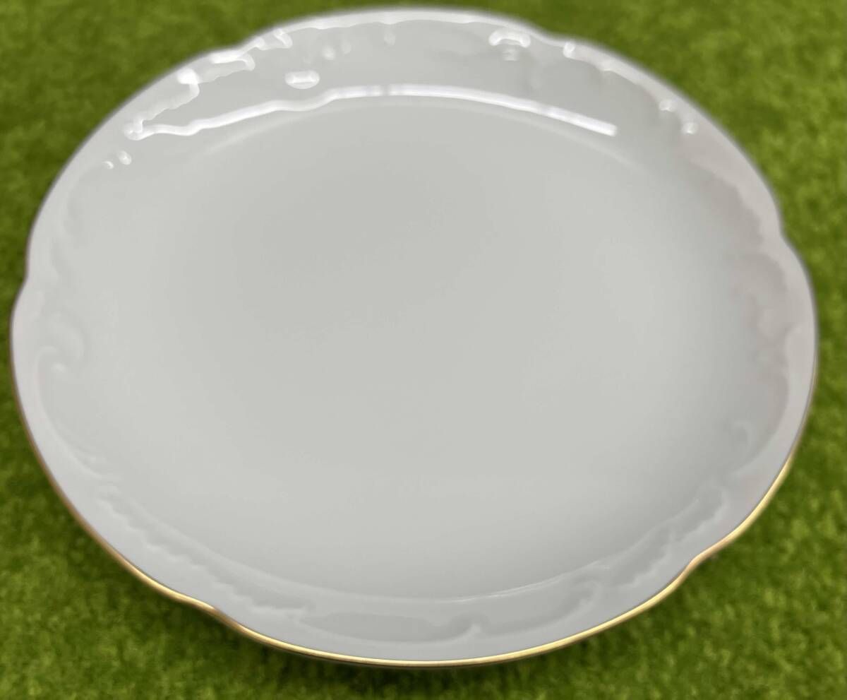 未使用品】 大倉陶園 中皿 5枚 ゴールドライン 金彩 白 箱付 洋食器